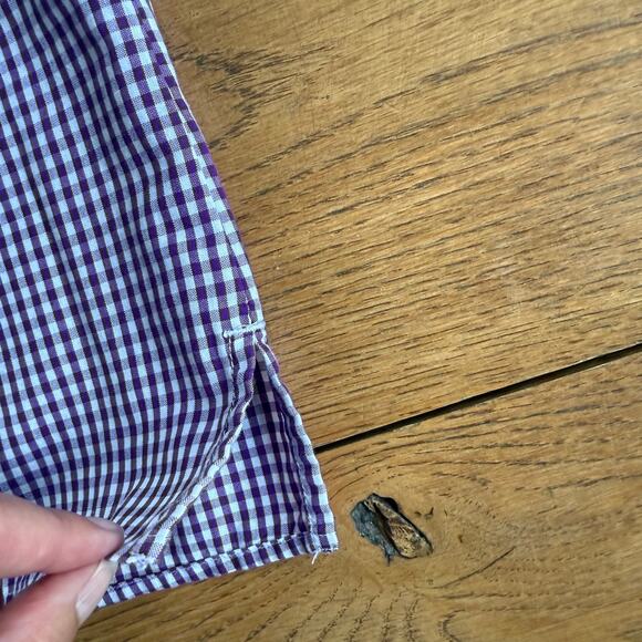 Blair Womens Boxy Button Up Gingham Embroidery Cropped SZ L - Picture 5 of 7